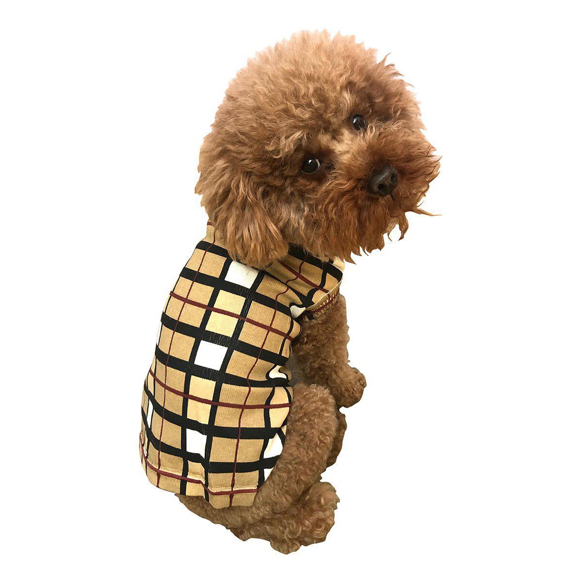 Plaid Dog Sweater Tan