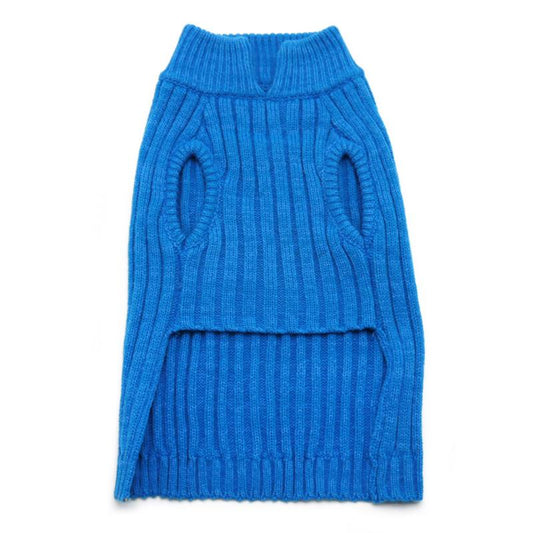 Basic Turtleneck Dog Sweater Blue