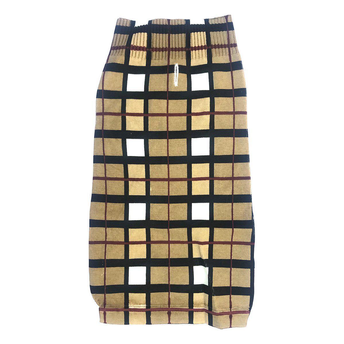 Plaid Dog Sweater Tan