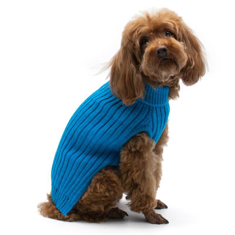 Basic Turtleneck Dog Sweater Blue