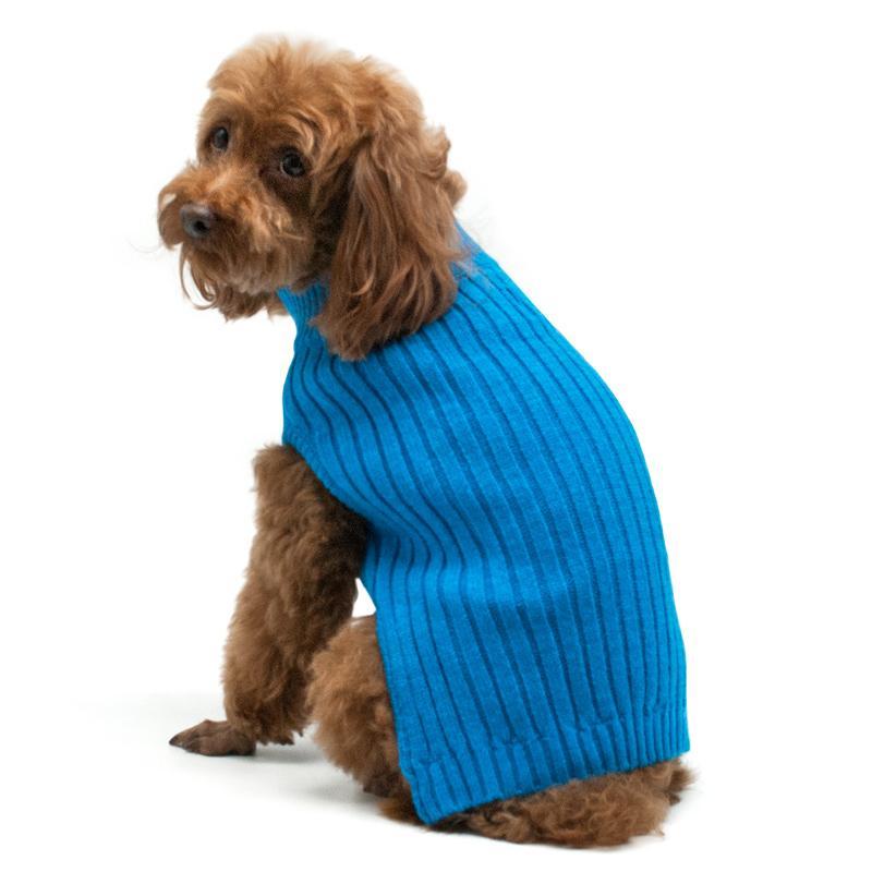 Basic Turtleneck Dog Sweater Blue