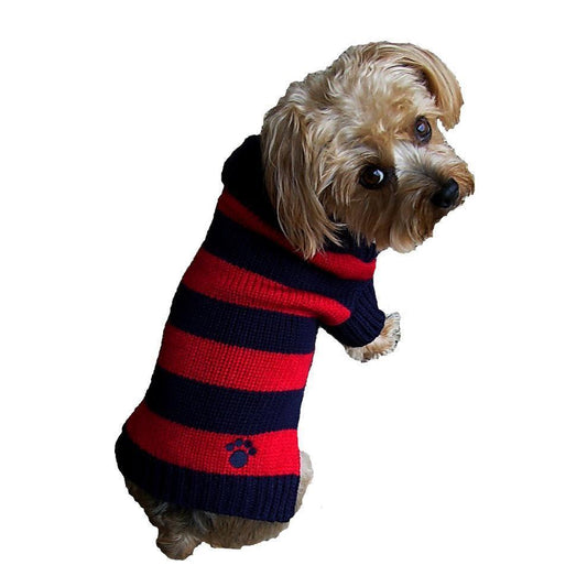 Rugby Paw Dog Sweater Blue/Green XSmall